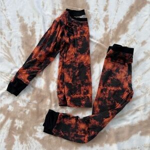 3T Fletch Orange and Black Tie-Dye Bamboo PJ Set